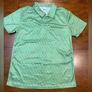 Men's Grass Green Printed Pickle Polo Shirt